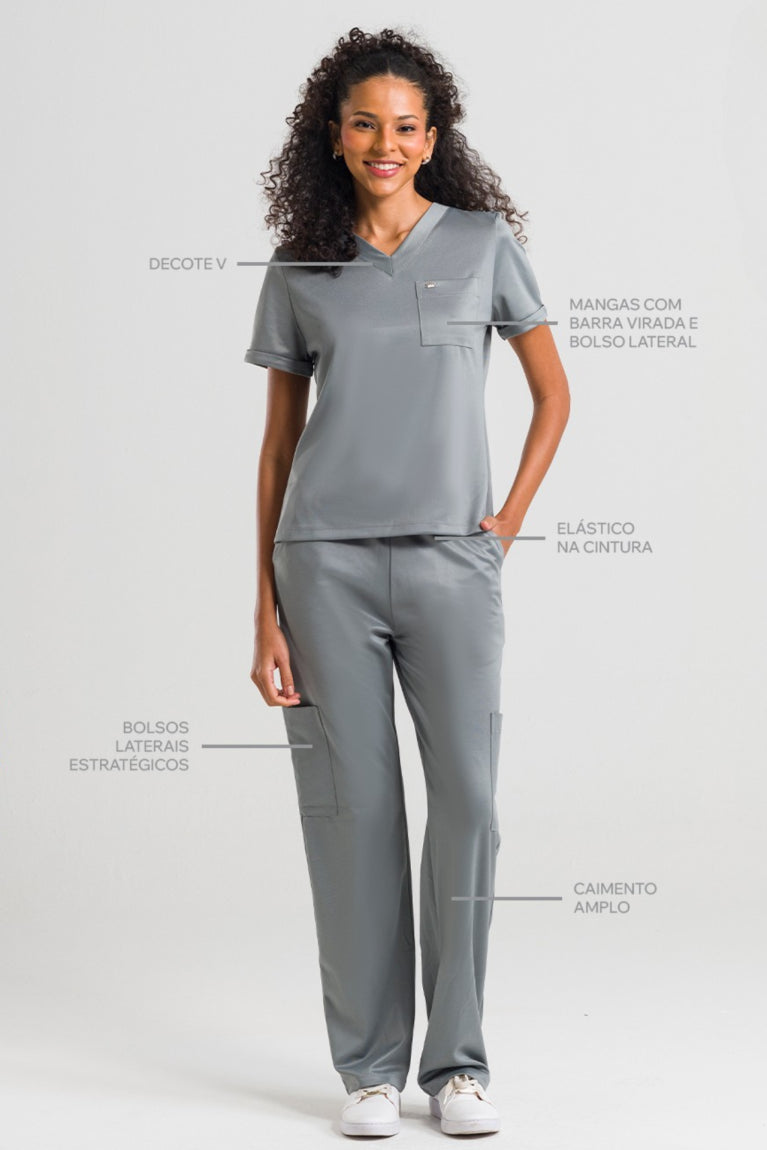 Scrub Feminino Soft - Cinza